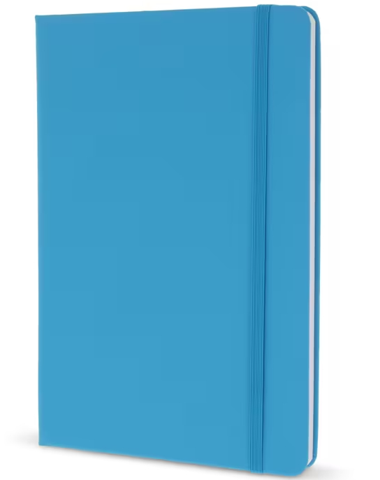 Carnet A5 personnalisé avec fermeture élastique Bleu clair
